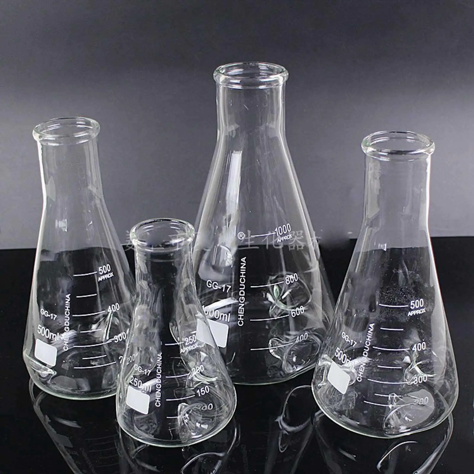 Günstige 2000ml 3 Dornen GG17 Glas Schallwand Schütteln Konische Erlenmeye Glaskolben Boro Glas Labor Glaswaren