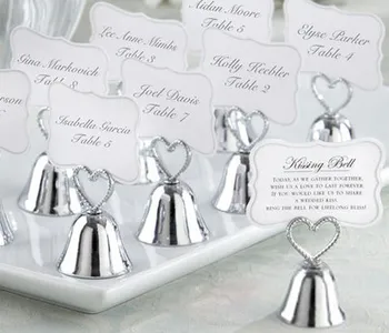 

Free shipping 120pcs/lot Kissing Bell Charming Bells Wedding Place Card Holders