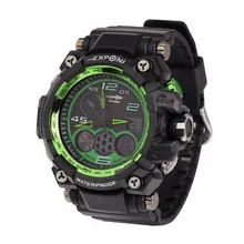 Роскошные мужские спортивные часы в стиле милитари, светодиодный, цифровые наручные часы 50 м, водонепроницаемые, с резиновым ремешком, для кемпинга, дайвинга, Relogio Masculino