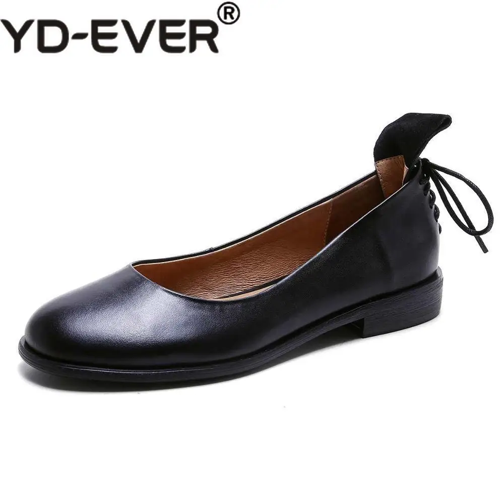 

fashion brand shoes genuine leather slip on round toe preppy style low heel bowtie women pumps mary jane shoe L19