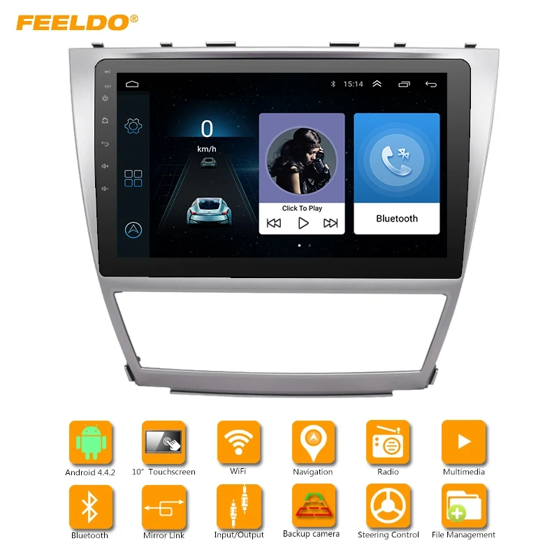 Flash Deal FEELDO 10.2 inch Bigger HD Screen Android 6.0 Quad Core Car Media Player With GPS Navi Radio For  Toyota Camry XV40/Daihatsu 0