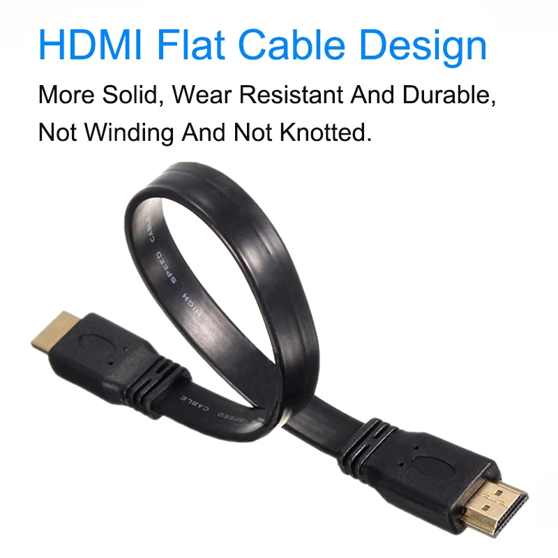 EGRINCY высокоскоростной плоский кабель HDMI позолоченный штекер-штекер HDMI 1,4 3D 1080P видео кабели для PS3/4 HDTV проектор ПК Xbox 360
