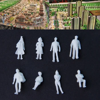 

100 Pcs 1:100 Scale Unpainted White Model People Figure Train Passengers DIY Toy