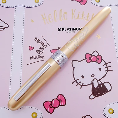 Платиновый hello kitty foutain набор ручек коробка kawaii розовый девчачий PGB-1000KT - Цвет: yellow