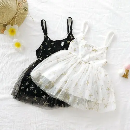 

New US Kids Baby Girl Star Cool Halter Party Pageant Princess Bridesmaid Formal Lace Dresses Sundress