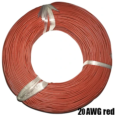 20AWG 22AWG UL3239 3kV 200C 5 метров оберточная луженая медная силиконовая резиновая Изолированная Многожильная оплетка светодиодный провод SR кабель Шнур - Цвет: red