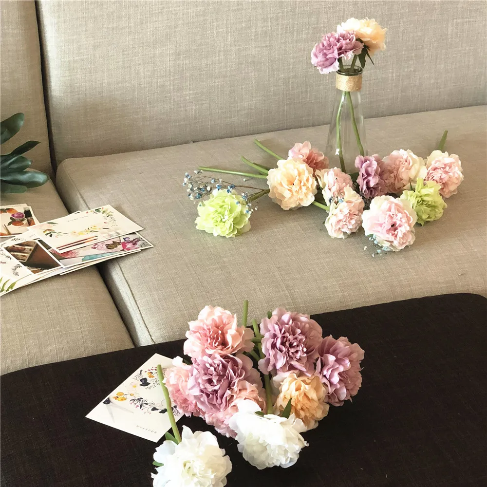 Artificial Flowers Peony Bouquet Wedding Decoration Peonies Fake