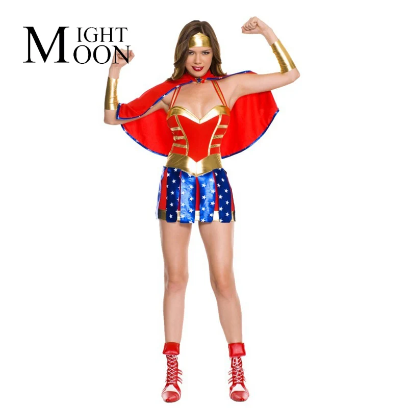 Moonight Sexy Volwassen Dames Hero Meisje Kostuum Dc Comic Wonder