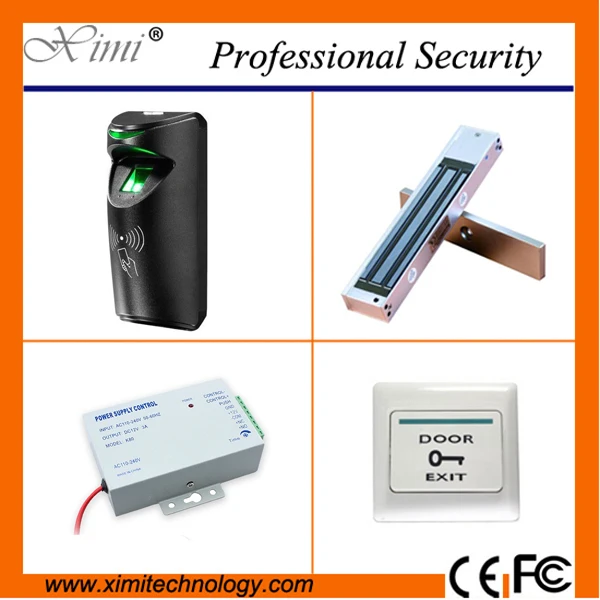 

Cheap fingerprint reader with rfid card reader TCP/IP access control system with access control lock power supply exit button