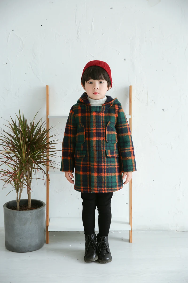 

IMMDOS Winter Wool Coat for Boy Kids Thicken Jacket Children Hooded Coats for Boys 2018 Fashion New Striped Jackets For Boys