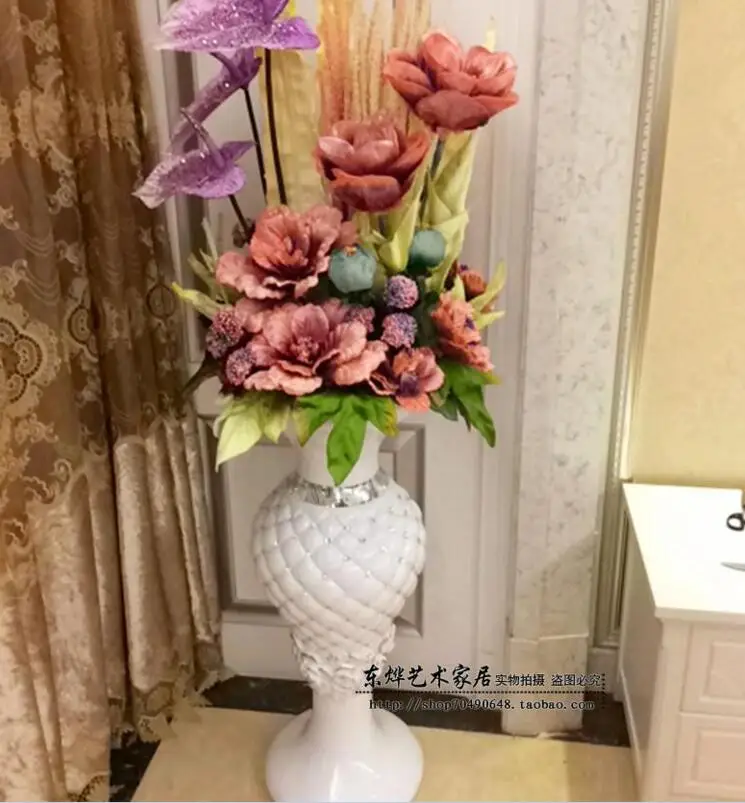 Смола в европейском стиле большая ваза для цветов Имитация цветочного искусства набор для украшения гостиной модель отеля декоративное искусство