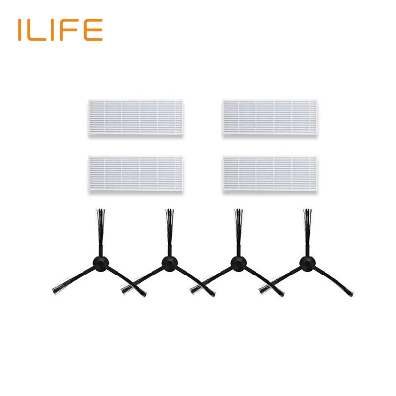 Replacement Kits For ILIFE A6 A4 A4s Robot Vacuum HEPA Filter Side Brush