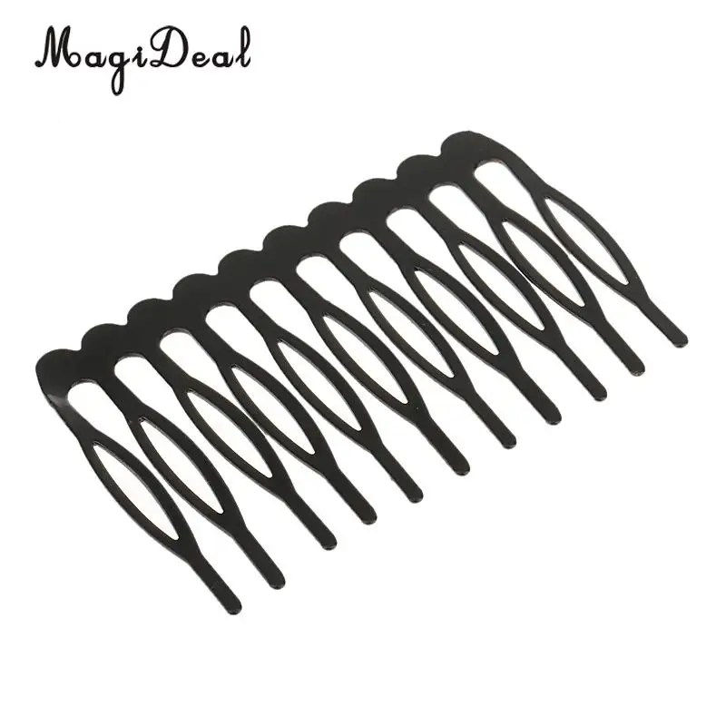 10pcs 10 Teeth Metal Black Hair Extension Clips Wig Combs Hair Pins Clips DIY for Women Beauty Styling Hair
