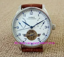 43MM PARNIS ST2530 Automatic Self-Wind movement white dial power reserve men’s watch Mechanical watches GQ8