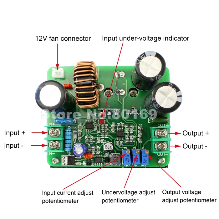 12V48V60V Para 72V96V120V Placa Conversor Fonte de Alimentação 15A 900 W