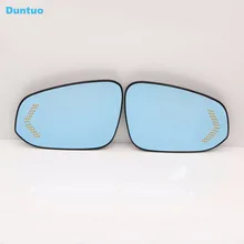 Blue Mirror Car Side View Mirrors Glare Proof Mirror LED Turn Signal Lamp Heated Rearview Mirror For Toyota RAV4 2013-2016