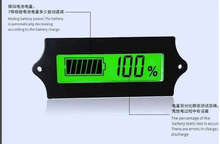 

12V-48V Lead-acid Lithium Blue LCD Voltmeter Meter Battery Capacity Tester Indicator Monitor Analyzer 12V 24v 36v 48v Car