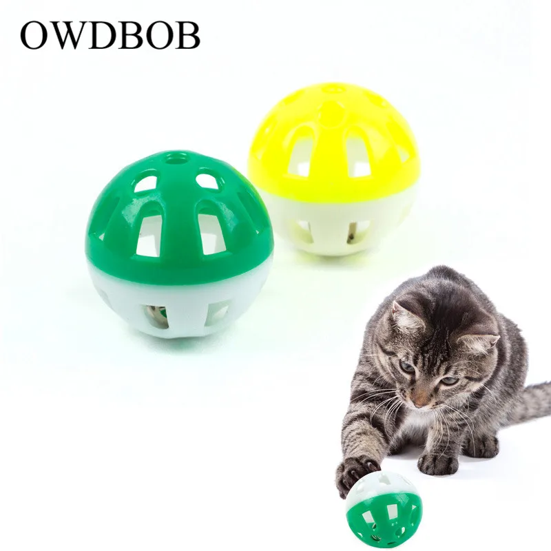 

OWDBOB 2pcs/set Cats Toys Hollow Bell Funny Interactive Hollow Out Balls Toys Kitten Puppy Playing Toy Pets Favorite Accessories