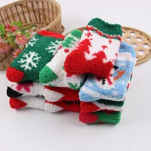 Плюшевые рождественские носки toivotukasia, пушистые, махровые, плотные, теплые, теплые, женские, зимние, с елкой, реннтье, Санта Клаус, пушистые, мягкие носки