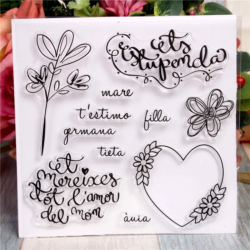 Spanish word Rubber Silicone Clear Stamps for Scrapbooking Tampons