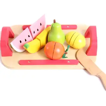 

Pretend Play kitchen toys cutting Fruit and Vegetable education food toys for kid Mother garden childre Baby Wooden toys