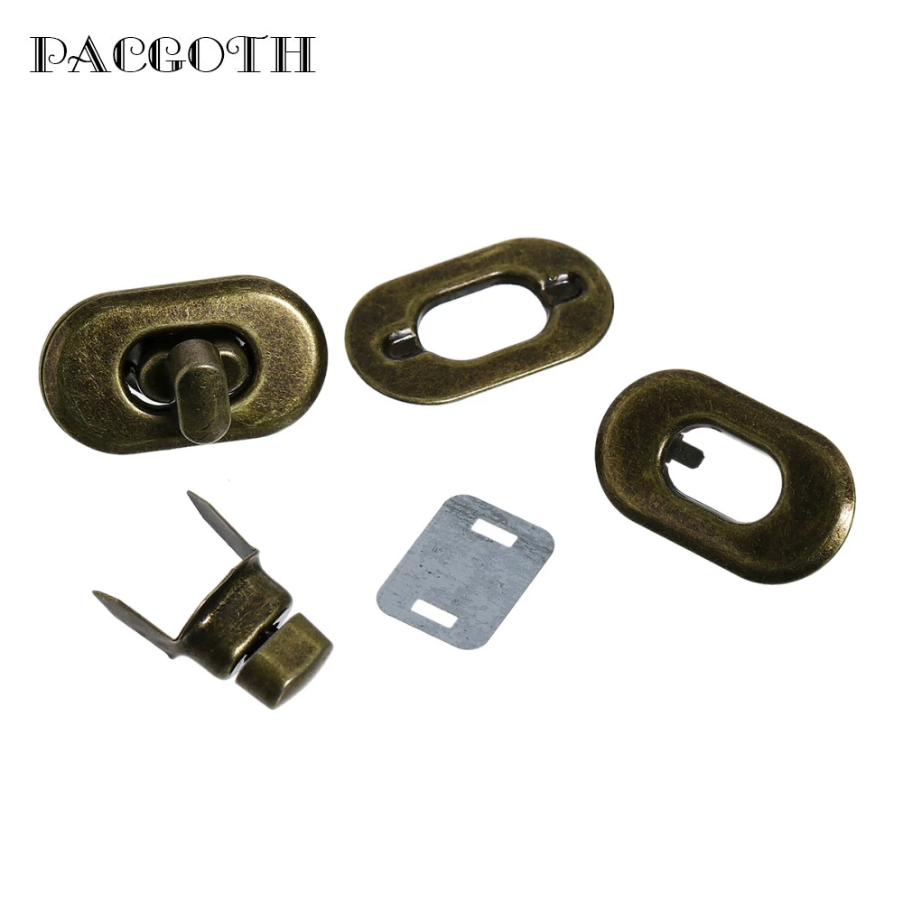 

PACGOTH Iron Based Alloy Purse Twist Turn Lock Silver Tone 36mm x28mm(1 3/8" x1 1/8"), 5 Sets(4 PCs/Set)