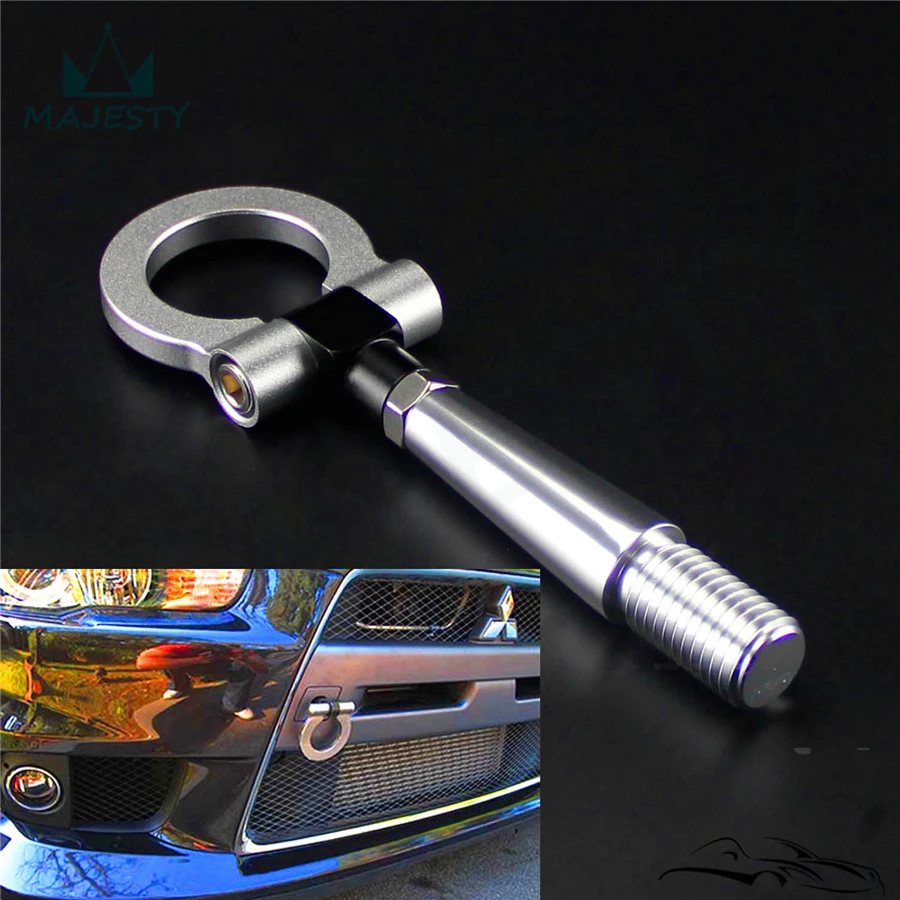 

Front Rear Folding Racing Tow Hook Ring for Mitsubishi Lancer Evo EX 08-11 Silver