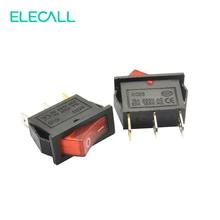 Elecall 5 шт./лот kcd3 16a 250 В/20A 125 В 3 Булавки красная кнопка свет кулисный переключатель рокер Мощность переключатель