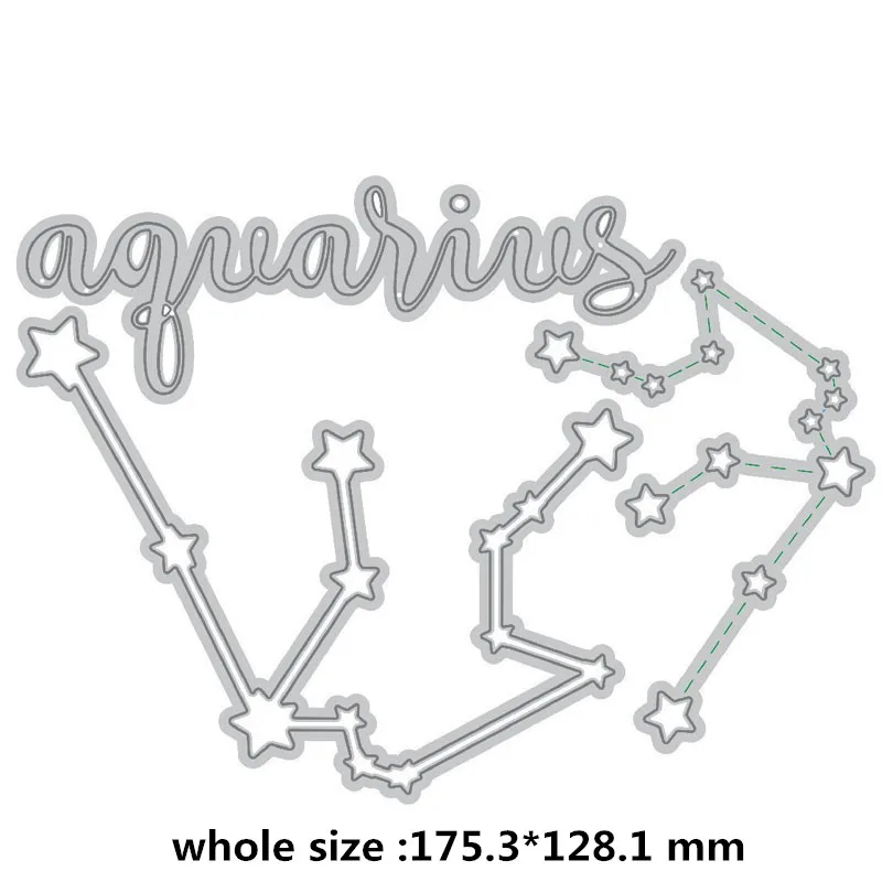 Созвездие зодиака с логотипом набор штампов для резки металла для скрапбукинга и бумага для изготовления открыток ремесленные штампы Новинка - Цвет: 01 Aquarius