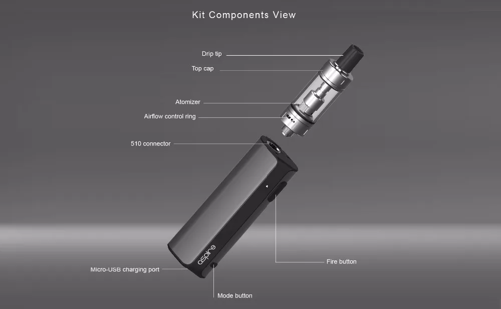 Aspire K Lite Kit 900mAh Battery Electronic Cigarette MOD Vape and 2ml K Lite Tank Support Aspire BVC Coil Spryte Coil 01 (8)