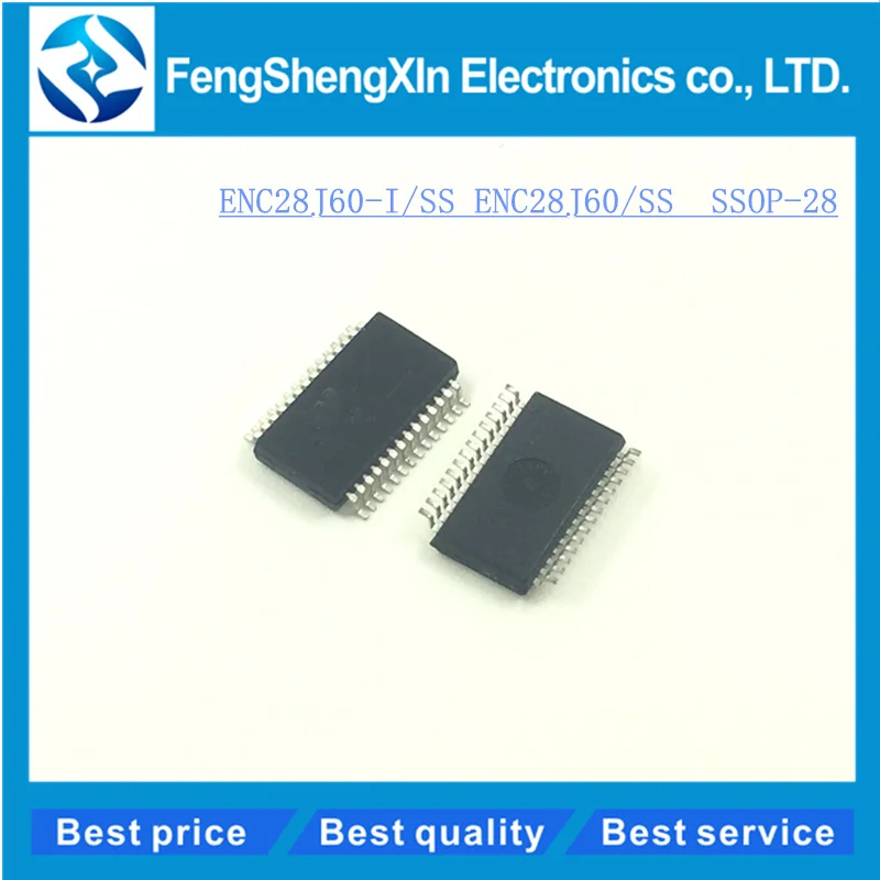 10pcs/lot ENC28J60 I/SS ENC28J60 SPI Interface Ethernet controller chip ...