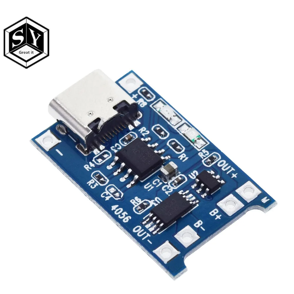 Зарядная плата Great IT 5 в 1A Micro USB 18650 type c для литиевых батарей модуль зарядного