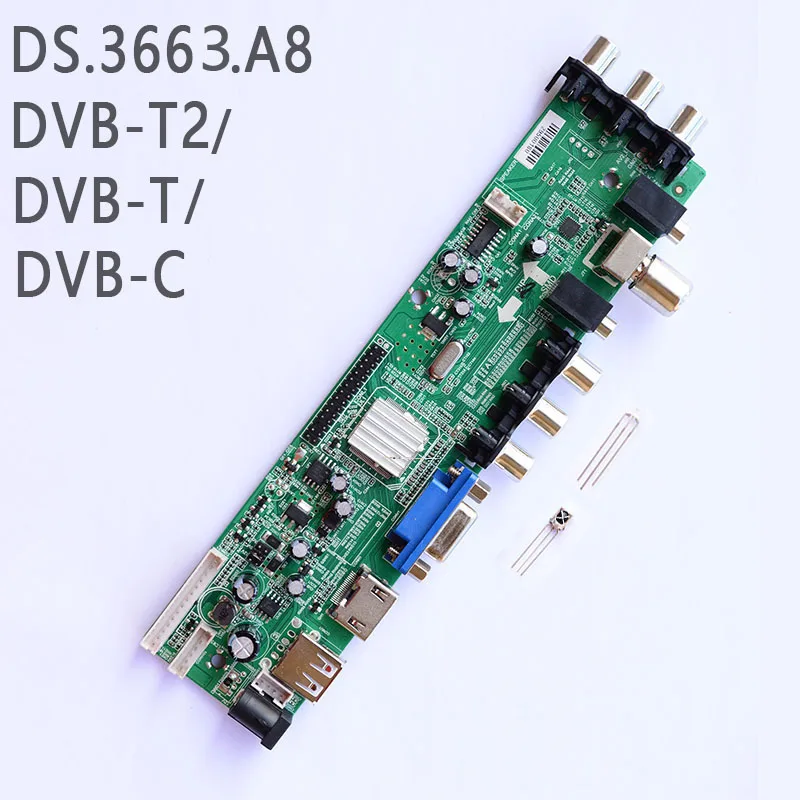 DS.D3663LUA.A8 1 A V56 V59 Универсальный ЖК драйвер Плата Поддержка DVB T2 T C универсальная ТВ