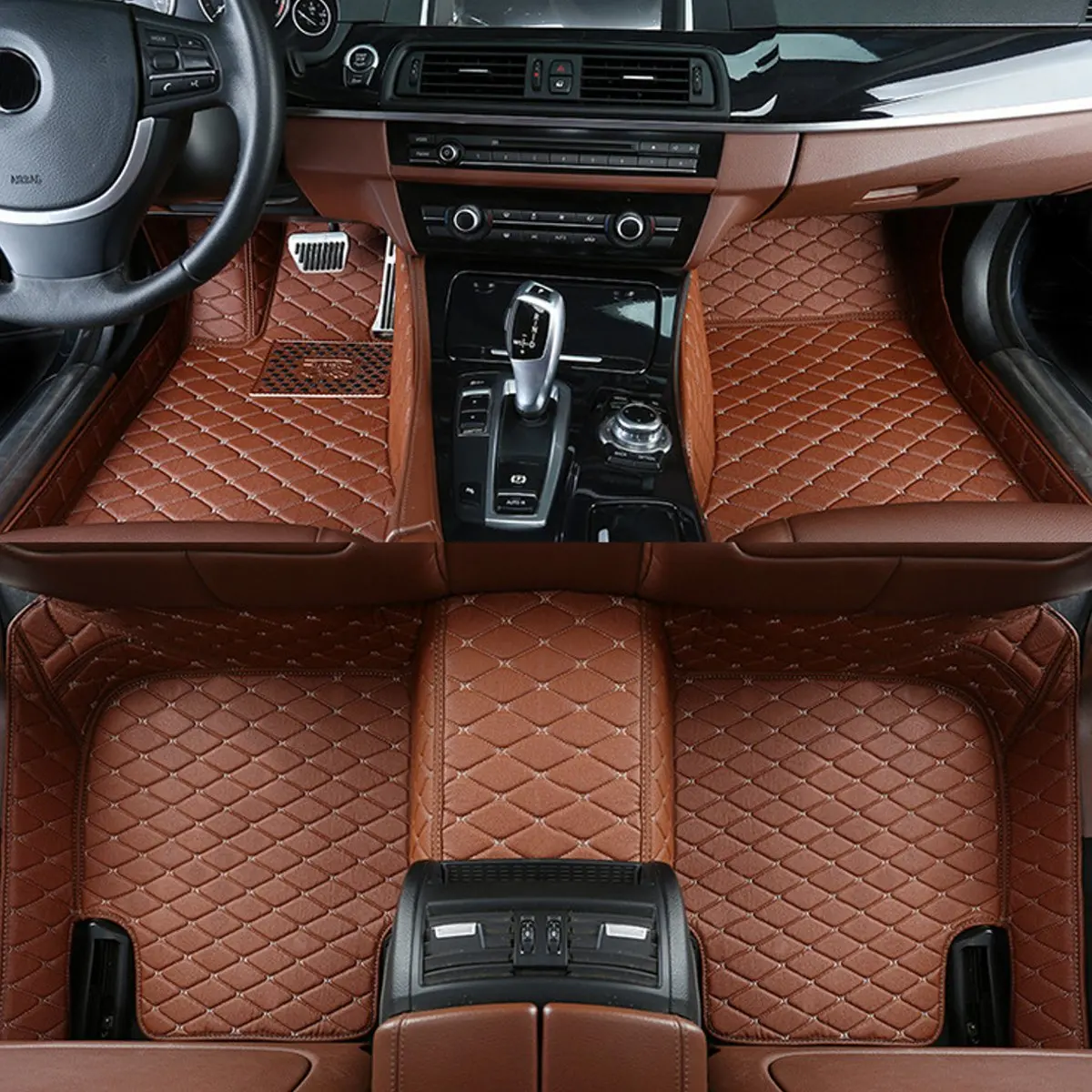 

Flash Mat Leather Car Floor Mats Universal Auto Carpet FloorLiner Left Driving Premium Foot Pad for BMW X5 E70 2007 2008-2013