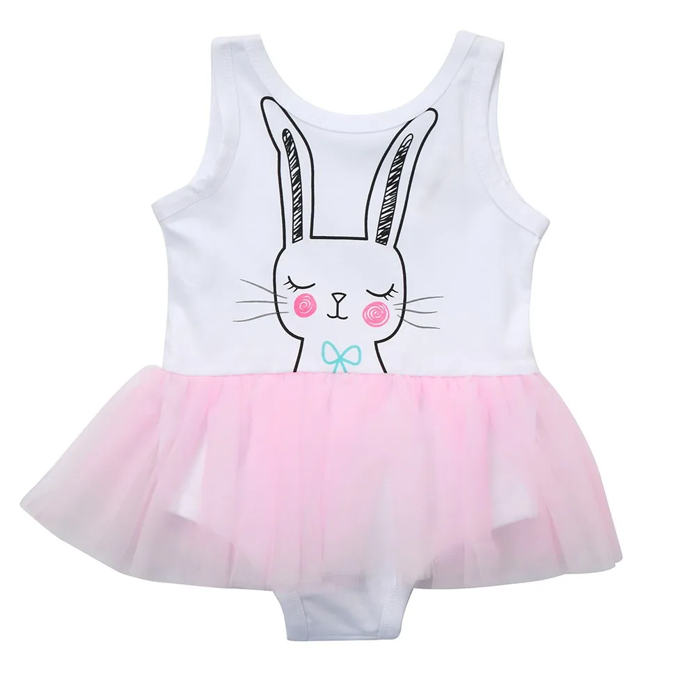 Girl Rabbit Tutu Dress Bodysuit Toddler Newborn Baby Girls Cartoon Cartoon Sleeveless Bodysuits
