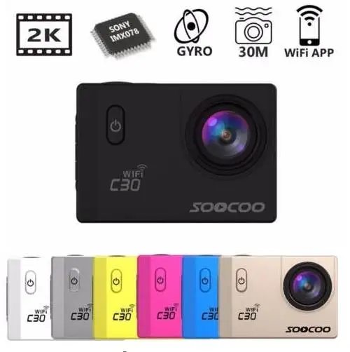 Бесплатная доставка оригинальный SOOCOO C30 Wifi Ultra HD 2K 2 0 экран 170 Угол регулируемый