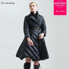 Модный бренд, 90% белый утиный пух, парки, Зимняя юбка, Свинг стиль, имитация двух частей, толстое теплое пуховое пальто wj1001