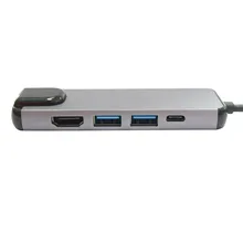 Тип К hdmi/RJ45 Gigabit Ethernet/2* USB3.0/PD концентратор S-1610 для huawei Mate10 телефон серый