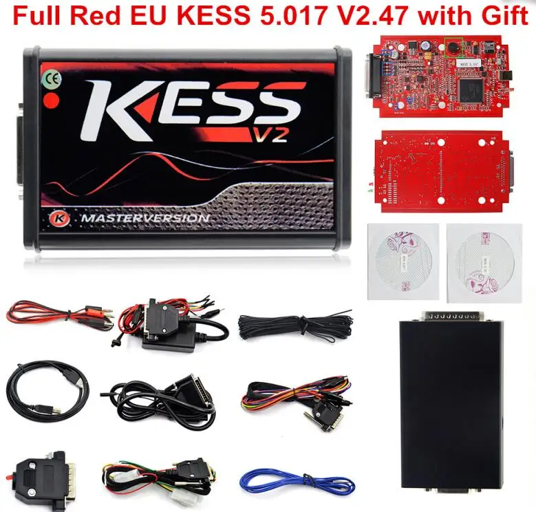 Красный KESS V2 V5.017 V2.47 ECU чип тюнинг ЕС Мастер онлайн KESS 5,017 KTAG 7,020 менеджер Тюнинг Комплект для автомобиля грузовика - Цвет: KESS V2 V2.47 EU