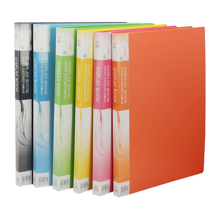 

1PC 60 Insert Plastic File Folder A3 File Folder Data Book Color Clip 8K Drawings Album A3 File Folder For Office Stationery