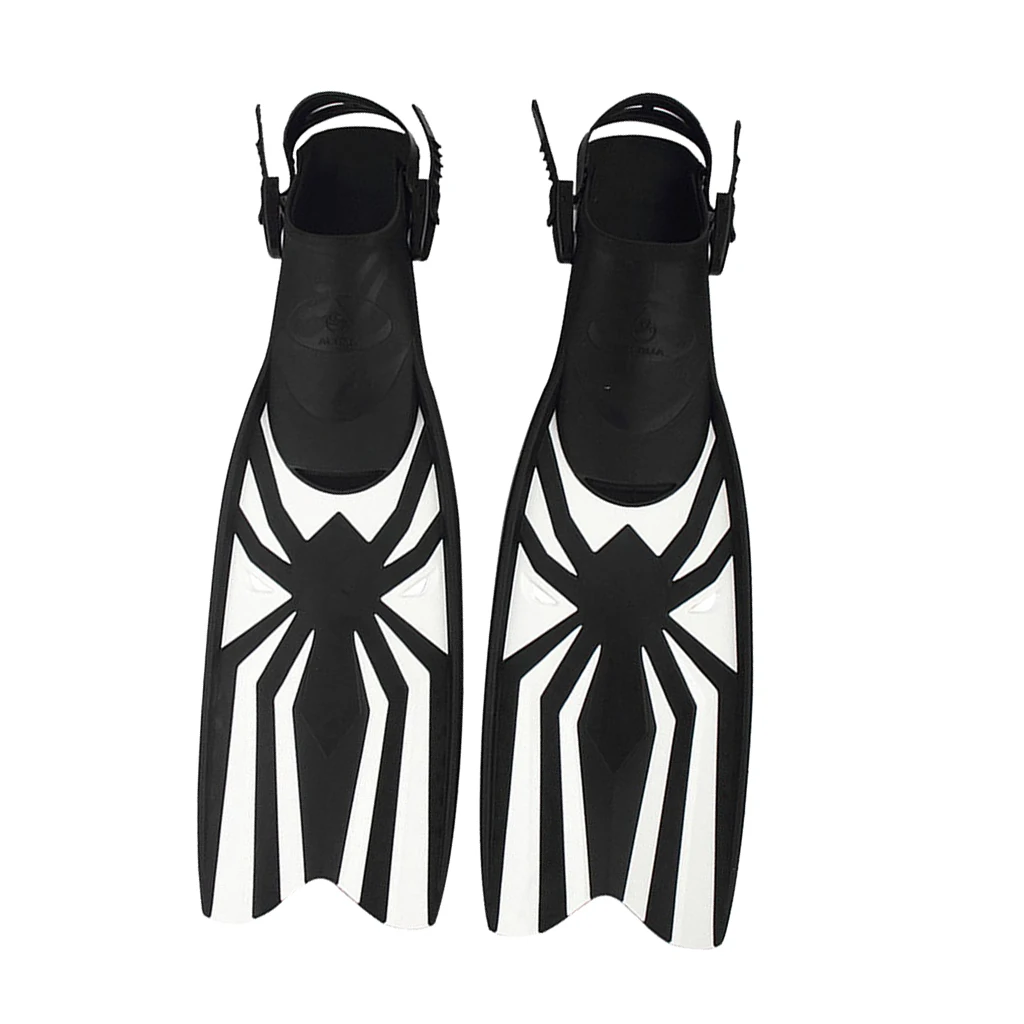 Compact TPE Diving Fins Open-Heels Snorkeling Swimming Flipper with Adjustable Strap for Adults Junior