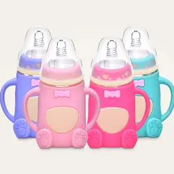 Детские бутылка для комления молоком дети Кубок безопасные детские сок, вода кормление из бутылочки Кубок Стекло Детская кружка для