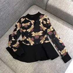 Модные женские блузы и рубашки 2019 взлетно-посадочной полосы Элитный бренд Европейский дизайн вечерние Стиль Женская Костюмы WD12227