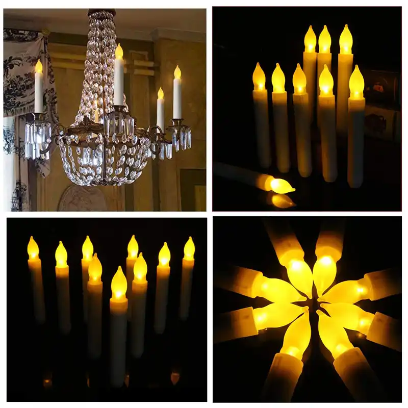 Flameless Taper Candles Led Battery Operated Flickering Dripless Candle Lights For Harry Potter Party Decorations Christmas