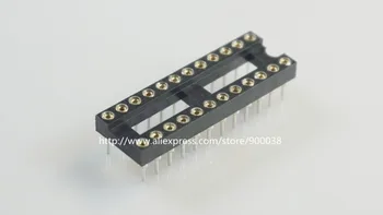 

50pcs 0.100" 2.54mm Pitch IC socket Narrow 24 Position 2x12 Pin machine Pin Row spacing 7.62mm plate DIP Through hole solder