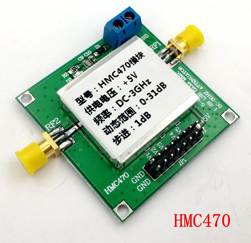 

HMC470 Digital RF Attenuator Module DC-3GHz 1dB Step to 31dB Manual and Programmable