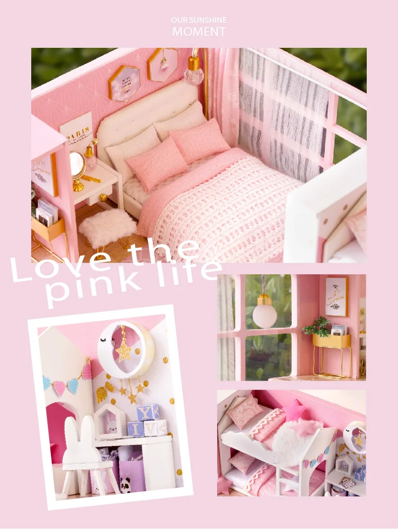 Cutebee кукольный дом мебель миниатюрный кукольный домик DIY миниатюрный дом комната коробка театр игрушки для детей наклейки DIY кукольный домик E