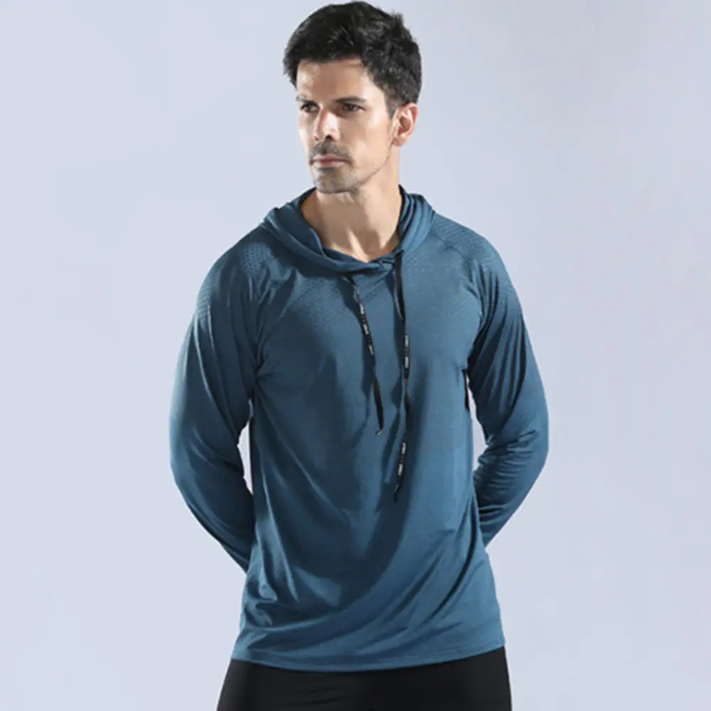 BARBOK мужские с длинным рукавом бег спортивные рубашки быстросохнущая тренажерный зал верхняя одежда фитнес-толстовки анти-пот дышащий Спортивная одежда для бега - Цвет: L10857G