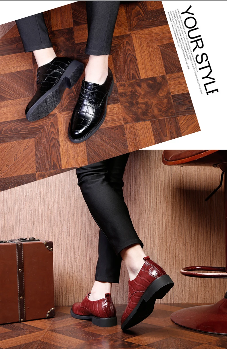 Men's Casual Shoe Oxfords Office Lace-Up Mens Shoes Casual Mens Dress Shoes Wedding Oxford Shoes' For Men Black Plus Size 11 45 (3)