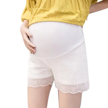 

Pregnancy Loose Hole Pants Adjustable Waist High Elastic Safety shorts for pregnant women Maternity Shapewear Mid-Thigh Shorts